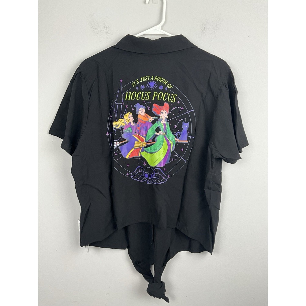 Her Universe Disney‎ Hocus Pocus Front Tie Woven Button-Up Shirt NWT Women's 2XL - Picture 7 of 12